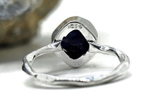 Load image into Gallery viewer, Raw Blue Sapphire Ring, Size P 1/2, September Birthstone, Sterling Silver, Rough Sapphire