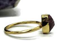 Load image into Gallery viewer, Rough Garnet Ring, Size 12, January Birthstone, Gold Plated Sterling Silver, Raw Gemstone