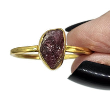 Load image into Gallery viewer, Rough Garnet Ring, Size 12, January Birthstone, Gold Plated Sterling Silver, Raw Gemstone