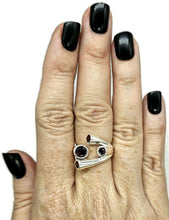 Load image into Gallery viewer, Four Stone Garnet Ring, Size P, Sterling Silver, Multi-gemstone Ring, January Birthstone