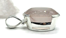 Load image into Gallery viewer, Rose Quartz Pendant, 43 Carats, Sterling Silver, Oval Faceted, Love Stone, Pink Gemstone