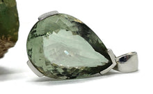 Load image into Gallery viewer, Prasiolite Pendant, Green Amethyst Gemstone, 34 carats, Sterling Silver, Pear Design