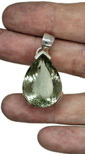 Load image into Gallery viewer, Prasiolite Pendant, Green Amethyst Gemstone, 34 carats, Sterling Silver, Pear Design