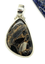 Load image into Gallery viewer, Australian Obsidian Pendant, Sterling Silver, Copper, Volcanic Gemstone, Truth stone