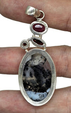 Load image into Gallery viewer, Rhodolite Garnet &amp; Dendritic Agate Pendant, Sterling Silver, Multi-gemstone Pendant