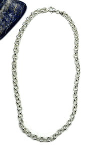 Chunky Belcher Link Chain, 45 cm, Rolo Chain, 925 Sterling Silver, Silver Necklace