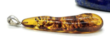 Load image into Gallery viewer, Cognac Amber Pendant, Sterling Silver, Millions of years old, Fossilized Tree Resin