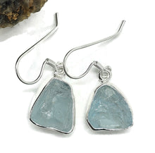 Load image into Gallery viewer, Rough Aquamarine Earrings, Sterling Silver, Raw Aquamarine, March Birthstone