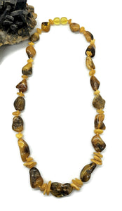 Chunky Baltic Amber Necklace, 49cm, Fossilized Tree Resin, Butterscotch Amber