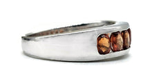 Load image into Gallery viewer, Orange Sapphire Band Ring, size O, Sterling Silver, Channel Set, Stacker Ring