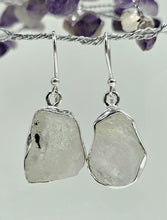 Load image into Gallery viewer, Raw Moonstone Earrings, Sterling Silver, June Birthstones, Rough Moonstones