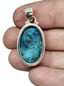 Stunning Shattuckite Pendant, Sterling Silver, Natural mix of Azurite, Chrysocolla