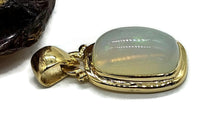 Load image into Gallery viewer, Solid Opal Pendant, 18K Gold Plated, October Birthstone, Aura Crystal, Psychic Gemstone