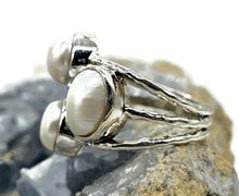 Load image into Gallery viewer, White Freshwater Pearl Ring, June Birthstone, Size N, Sterling Silver, Truth Stone