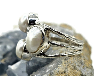 White Freshwater Pearl Ring, June Birthstone, Size N, Sterling Silver, Truth Stone