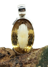 Load image into Gallery viewer, Massive Statement Citrine Pendant, Sterling Silver, 36 carats, Oval Facet, November Birth