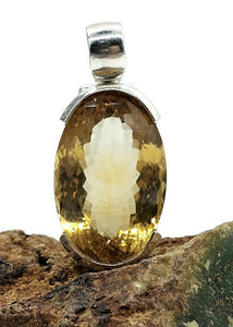 Massive Statement Citrine Pendant, Sterling Silver, 36 carats, Oval Facet, November Birth