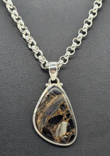 Load image into Gallery viewer, Australian Obsidian Pendant, Sterling Silver, Copper, Volcanic Gemstone, Truth stone