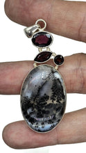 Load image into Gallery viewer, Rhodolite Garnet &amp; Dendritic Agate Pendant, Sterling Silver, Multi-gemstone Pendant