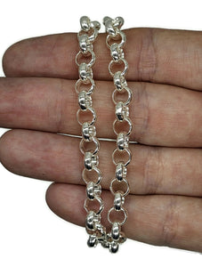 Chunky Belcher Link Chain, 45 cm, Rolo Chain, 925 Sterling Silver, Silver Necklace