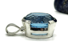 Load image into Gallery viewer, AAA+ Swiss Blue Topaz Pendant, 52 carats, Sterling Silver, Oval Faceted