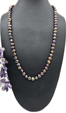 Load image into Gallery viewer, Black Peacock Baroque Pearl Necklace in a natural Purple Green Colour, Sterling Silver