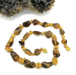 Chunky Baltic Amber Necklace, 49cm, Fossilized Tree Resin, Butterscotch Amber