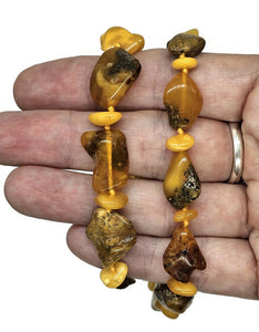 Chunky Baltic Amber Necklace, 49cm, Fossilized Tree Resin, Butterscotch Amber