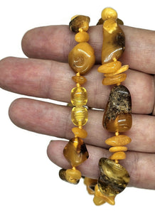 Chunky Baltic Amber Necklace, 49cm, Fossilized Tree Resin, Butterscotch Amber