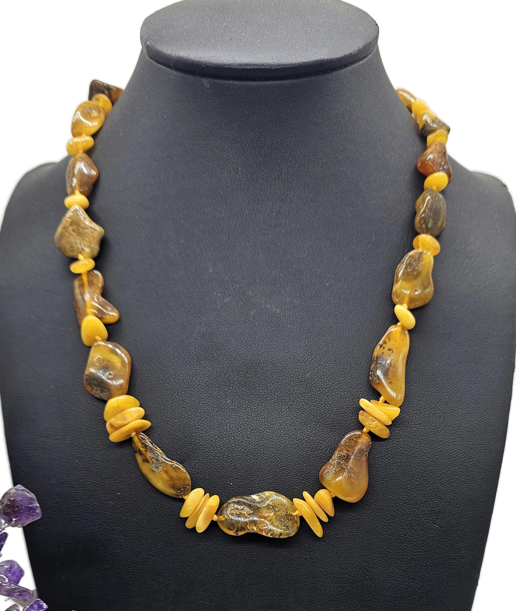 Chunky Baltic Amber Necklace, 49cm, Fossilized Tree Resin, Butterscotch Amber