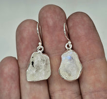 Load image into Gallery viewer, Raw Moonstone Earrings, Sterling Silver, June Birthstones, Rough Moonstones