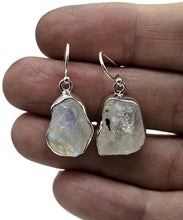 Load image into Gallery viewer, Raw Moonstone Earrings, Sterling Silver, June Birthstones, Rough Moonstones