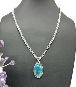 Stunning Shattuckite Pendant, Sterling Silver, Natural mix of Azurite, Chrysocolla