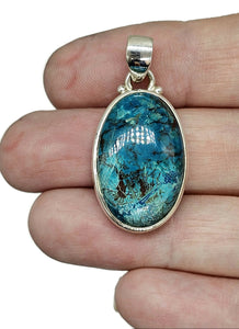 Stunning Shattuckite Pendant, Sterling Silver, Natural mix of Azurite, Chrysocolla