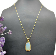 Load image into Gallery viewer, Solid Opal Pendant, 18K Gold Plated, October Birthstone, Aura Crystal, Psychic Gemstone