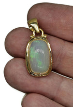 Load image into Gallery viewer, Solid Opal Pendant, 18K Gold Plated, October Birthstone, Aura Crystal, Psychic Gemstone