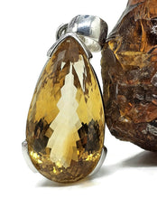 Load image into Gallery viewer, AAA Citrine Pendant, Sterling Silver, 34 carats, Pear Cut, November Birthstone