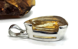 AAA Citrine Pendant, Sterling Silver, 34 carats, Pear Cut, November Birthstone