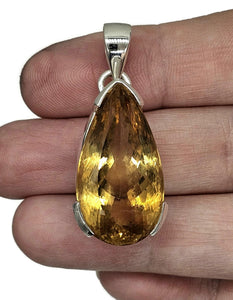 AAA Citrine Pendant, Sterling Silver, 34 carats, Pear Cut, November Birthstone