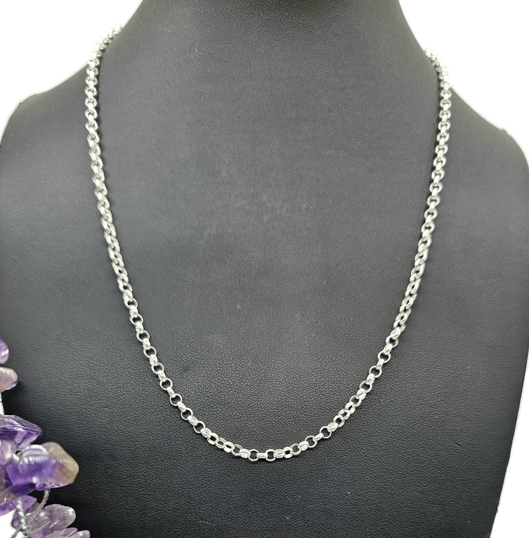 Belcher Link Chain, 50 cm, 925 Sterling Silver, Silver Necklace, Belcher Link Necklace