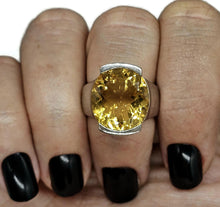 Load image into Gallery viewer, AAA Citrine Ring, Size N, 15 carats, Sterling Silver, Oval Faceted, Success Gemstone