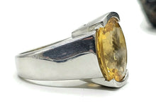 Load image into Gallery viewer, AAA Citrine Ring, Size N, 15 carats, Sterling Silver, Oval Faceted, Success Gemstone