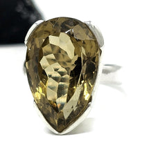 Load image into Gallery viewer, Citrine Ring, Size Q, 15 Carats, Pear Faceted, Sterling Silver, Abundance Gem, November