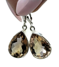 Load image into Gallery viewer, 25 carat Ametrine Earrings, Sterling Silver, Pear Shaped, Natural mix of Amethyst &amp; Citrine