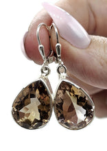 Load image into Gallery viewer, 25 carat Ametrine Earrings, Sterling Silver, Pear Shaped, Natural mix of Amethyst &amp; Citrine