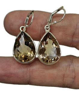 25 carat Ametrine Earrings, Sterling Silver, Pear Shaped, Natural mix of Amethyst & Citrine