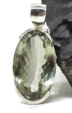 Load image into Gallery viewer, AAA Oval Green Amethyst Pendant, 30 carats, Sterling Silver, Faceted Prasiolite Gemstone