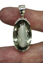 Load image into Gallery viewer, AAA Oval Green Amethyst Pendant, 30 carats, Sterling Silver, Faceted Prasiolite Gemstone