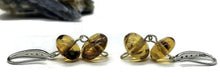 Load image into Gallery viewer, Oval Amber Sphere Earrings, Mexican Chiapas Amber, Sterling Silver, 30 million years old