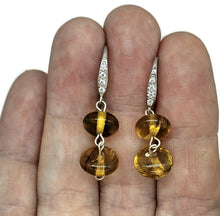 Load image into Gallery viewer, Oval Amber Sphere Earrings, Mexican Chiapas Amber, Sterling Silver, 30 million years old